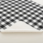 Karierte Monogramm aus schwarz-weißem Buffalo Sherpadecke (3/4)