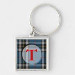 Karierte Monogramm/Foto-Rahmen Schlüsselanhänger
