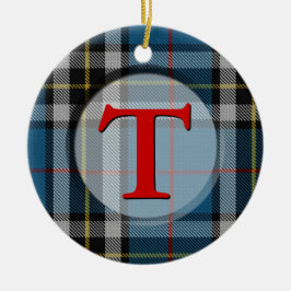 Karierte Monogramm-/Foto-Verzierung Keramik Ornament