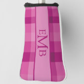 Karierte Monogramm-Initialen in Rosa Golf Headcover (Rotieren 90)