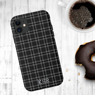Karierte Monogramm Schwarz/Weiß Case-Mate iPhone Hülle