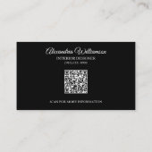 Karierte Monogramm Schwarz/Weiß Visitenkarte (Rückseite)