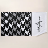 Karierte Monogramm Strandtuch (Vorderseite)