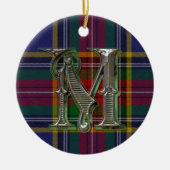 Karierte Monogrammverzierung Macbeth Keramikornament (Vorne)