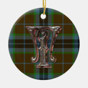Karierte Monogrammverzierung Thomson Keramikornament