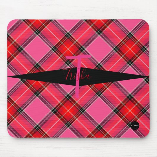 Karierte Mousepad - HAMbyWG - Rosa und Rot (Vorne)