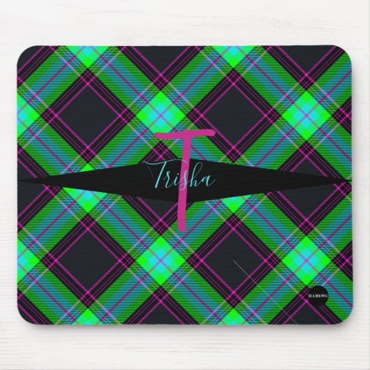 Karierte Mousepad - HAMbyWG - Schwarz, Minze, Rosa (Vorne)