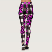 karierte Multiprint-Leggings mit rosa Leoparden Leggings (Rückseite)