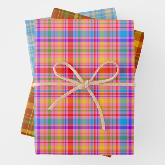 Karierte Muster Geschenkpapier Set (Beispiel)