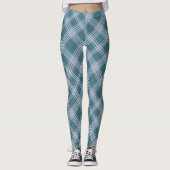 Karierte Muster-Leggings für Mute Cyan Leggings (Vorderseite)