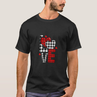 Karierte Muster Liebe Schreiben Karo Herz T-Shirt
