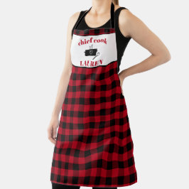 Karierte Muster-Schürze "Black and Red Cook Buffal Schürze