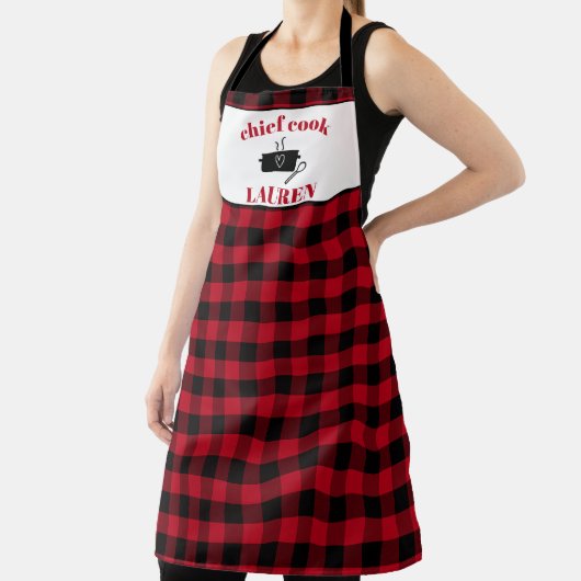 Karierte Muster-Schürze "Black and Red Cook Buffal Schürze (InSitu)