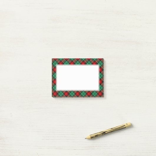 Karierte Muster-Sticker für Red Green Holiday Post-it Klebezettel (Auf Schreibtisch)