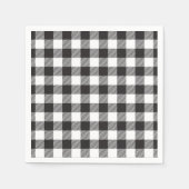 Karierte Napkins in Schwarz und Weißbüffel Serviette (Vorderseite)