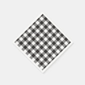 Karierte Napkins in Schwarz und Weißbüffel Serviette (Ecke)
