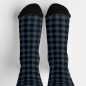 Karierte Navy & Weiße Initialen Monogramm Socken (Oben)
