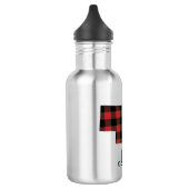 Karierte Nebraska Monogram Edelstahlflasche (Links)