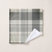 Karierte Neutronenbeige, graue Mischungen Badhandtuch Set (Waschlappen)