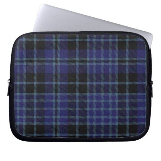 Karierte Notebook-Abdeckung mit blauem und schwarz Laptopschutzhülle (Vorderseite)