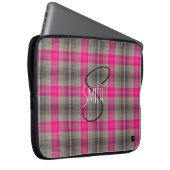 Karierte Notebook-Abdeckung mit rosa und schwarz H Laptopschutzhülle (Vorne Rechts)