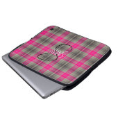 Karierte Notebook-Abdeckung mit rosa und schwarz H Laptopschutzhülle (Vorne Knopf)