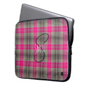 Karierte Notebook-Abdeckung mit rosa und schwarz H Laptopschutzhülle (Vorderseite Links)