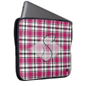 Karierte Notebook-Abdeckung w Rosa, Schwarz-Weiß H Laptopschutzhülle (Vorne Rechts)