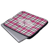 Karierte Notebook-Abdeckung w Rosa, Schwarz-Weiß H Laptopschutzhülle (Vorne Knopf)