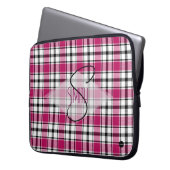 Karierte Notebook-Abdeckung w Rosa, Schwarz-Weiß H Laptopschutzhülle (Vorderseite Links)