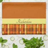 Karierte Orange Geschirrtuch (Gefaltet)