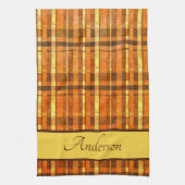 Karierte Orange Geschirrtuch (Vertikal)