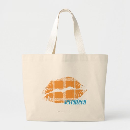 Karierte Orange Jumbo Stoffbeutel (Vorne)