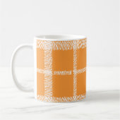 Karierte Orange Kaffeetasse (Links)