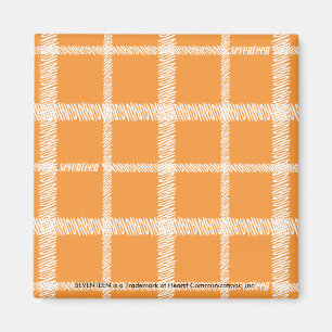 Karierte Orange Magnet