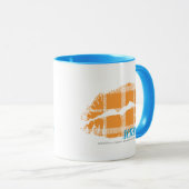 Karierte Orange Tasse (VorderseiteRechts)