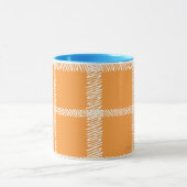 Karierte Orange Tasse (Zentrum)