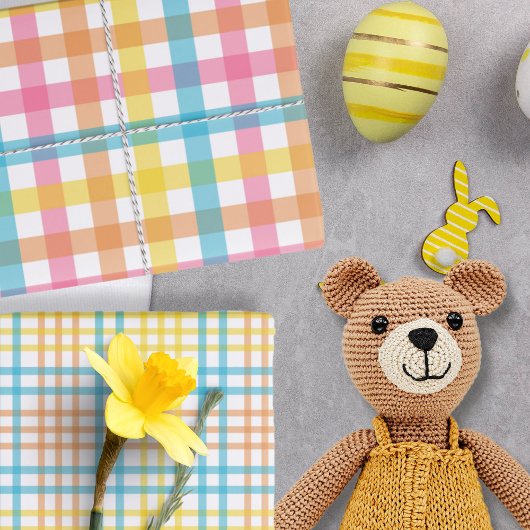 Karierte Osterzeit Geschenkpapier Set