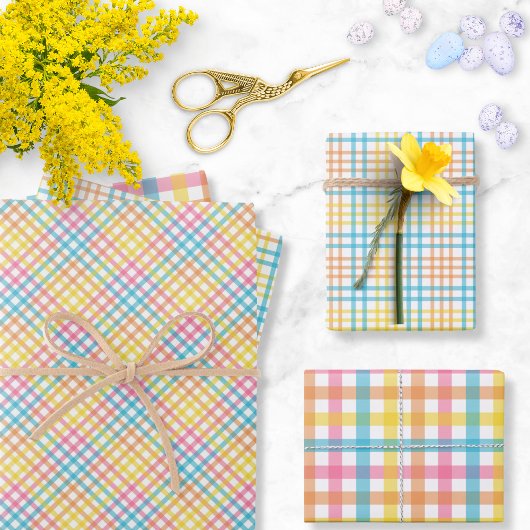 Karierte Osterzeit Geschenkpapier Set