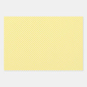 Karierte Papierblätter aus Gelb und Weiß Geschenkpapier Set (Vorderseite 3)