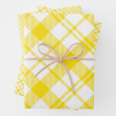 Karierte Papierblätter aus Gelb und Weiß Geschenkpapier Set (Beispiel)