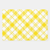 Karierte Papierblätter aus Gelb und Weiß Geschenkpapier Set (Vorderseite)