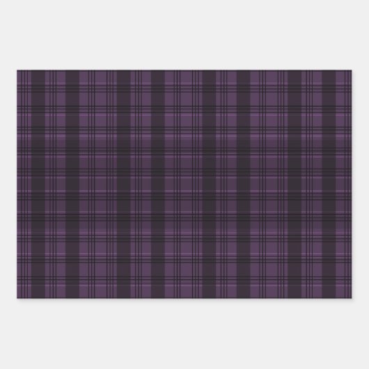 Karierte Papierfolien in dunklen Farben Geschenkpapier Set (Vorderseite 3)