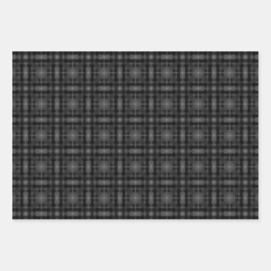 Karierte Papierfolien in dunklen Farben Geschenkpapier Set (Vorderseite 2)