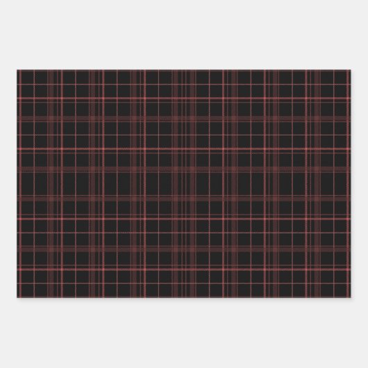 Karierte Papierfolien in dunklen Farben Geschenkpapier Set (Vorderseite)