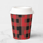 Karierte Papiersorten in Rot und Schwarz Pappbecher (Rechts)