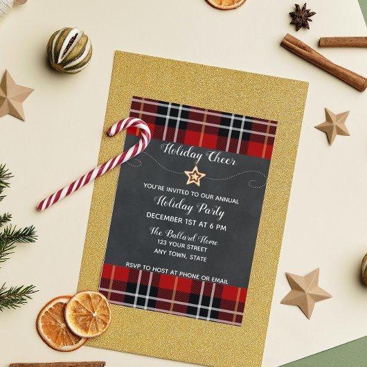 Karierte Party Einladung