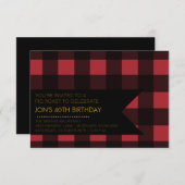 Karierte Party Einladung (Vorne/Hinten)