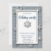 Karierte Party mit Schneeflocken Einladung (Vorderseite)