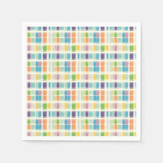 Karierte Pastellmuster Serviette (Vorderseite)